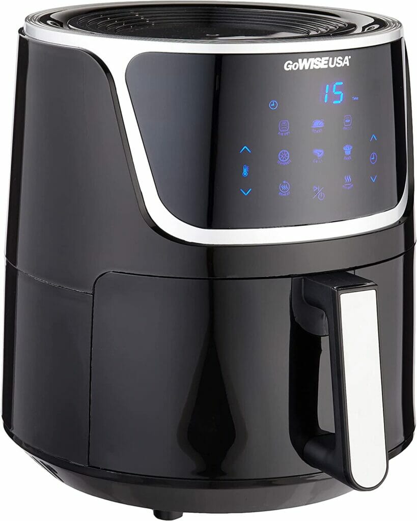GoWISE USA GW22956 7-Quart Electric Air Fryer with Dehydrator & 3 Stackable Racks, Led Digital Touchscreen with 8 Functions